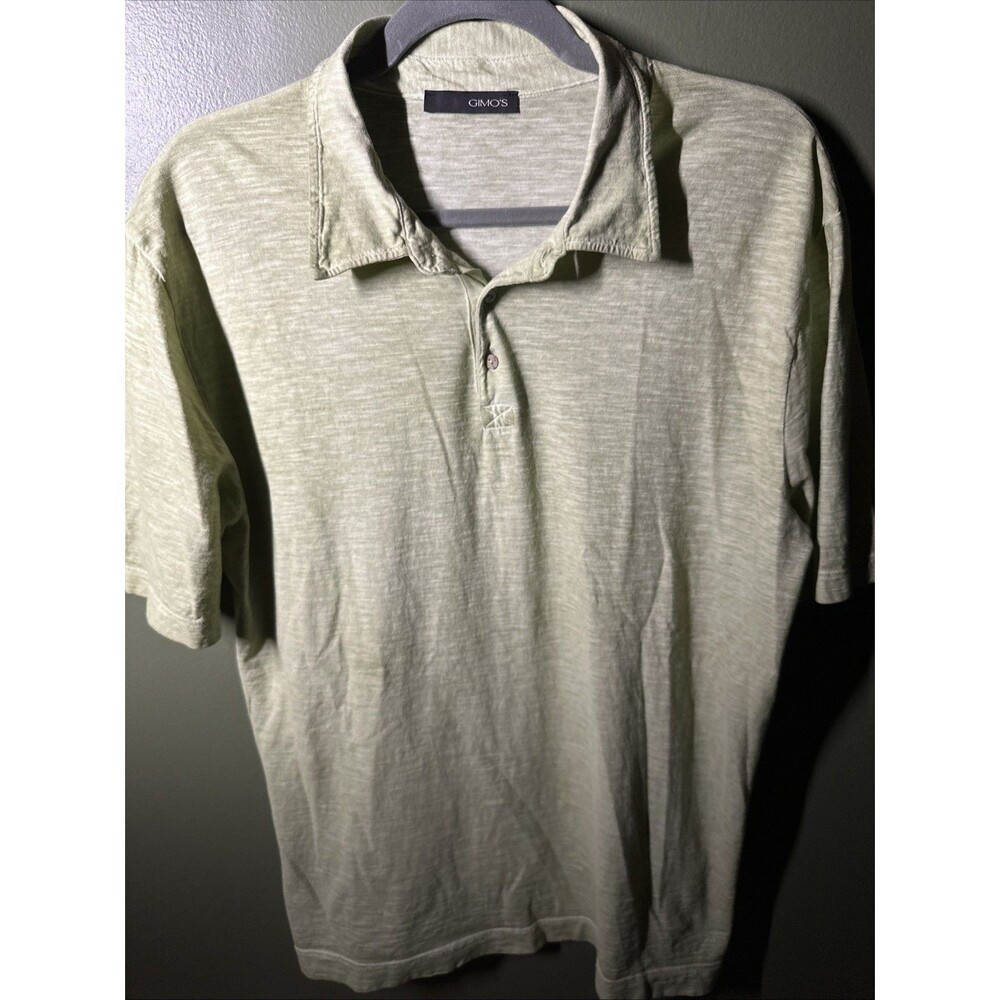 $208  GIMO'S Cotton Knit Short Sleeve Polo Shirt Men's XL Green